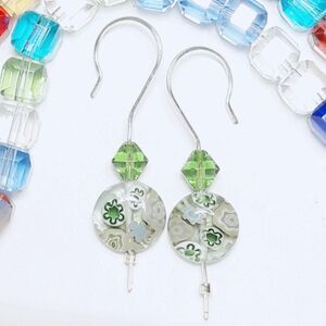 Artisan earrings  436# dangle earrings Millefiori earrings Murano earrings Glass